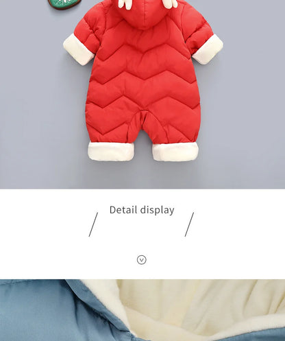 New born Warm Baby coat Winter Hooded Rompers Thick Jumpsuit Overalls Snowsuit Children Boys Clothing kids clothes DropShipping