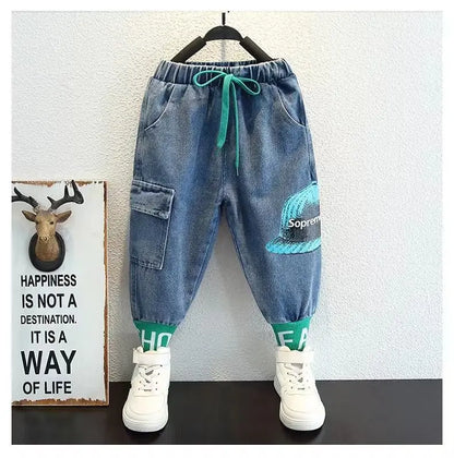 Autumn New Boys Spring and Autumn Suit Casual Wear Home Outing Sweatshirt Two-piece Fashionable Set