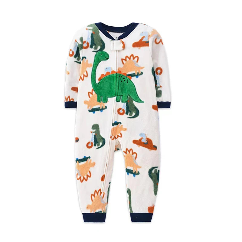 Winter Baby Clothes Pajamas Boy Girl Warm Infant Rompers Autumn Zipper Fleece Overall Animal Jumpsuit Clothing 9 12 18 24 months