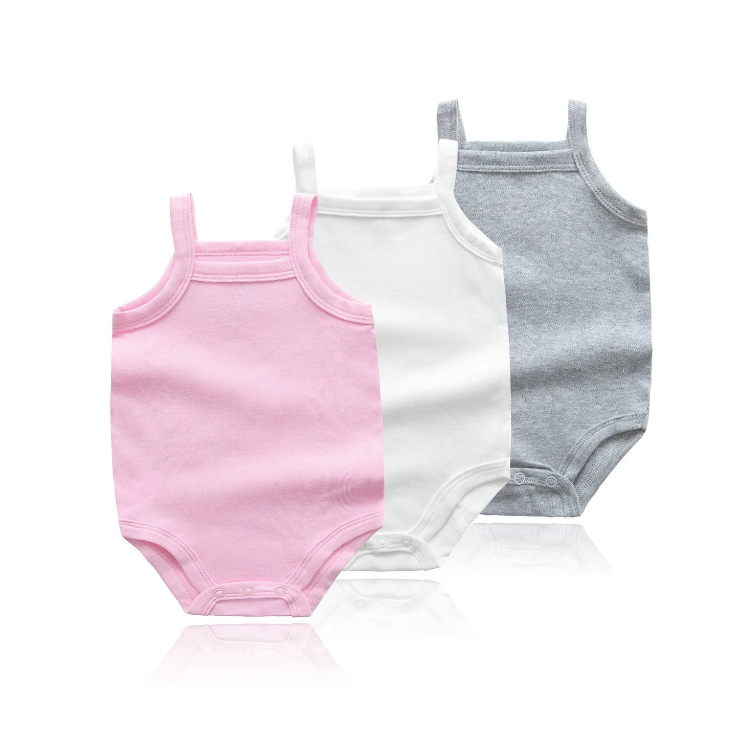 Summer 0-48M Baby Girl Clothes  Cotton Material Vest Baby Jumpsuit Solid Color Soft And Comfortable Newborn Baby Bodysuit