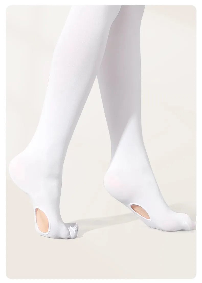 Spring Autumn Student Girl High elasticity Tight Lass Princess Professional Ballet Dance Stockings With Hole baby kids Pantyhose