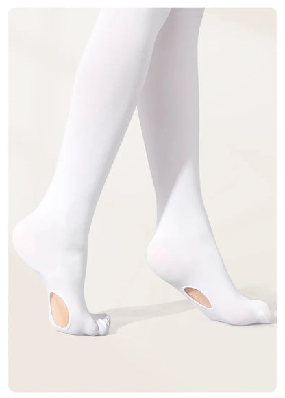 Spring Autumn Student Girl High elasticity Tight Lass Princess Professional Ballet Dance Stockings With Hole baby kids Pantyhose