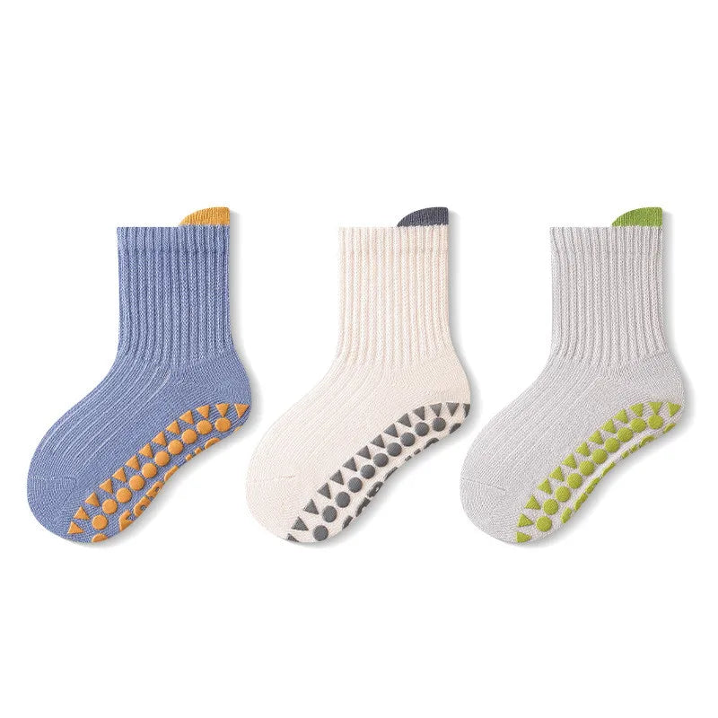 Lawadka 3 Paare/los Baumwolle kinder Socken Für Mädchen Jungen Solide Kinder Junge Mädchen Socken Nicht-slip 0-5T Casual Baby Kleinkind Socke 2024