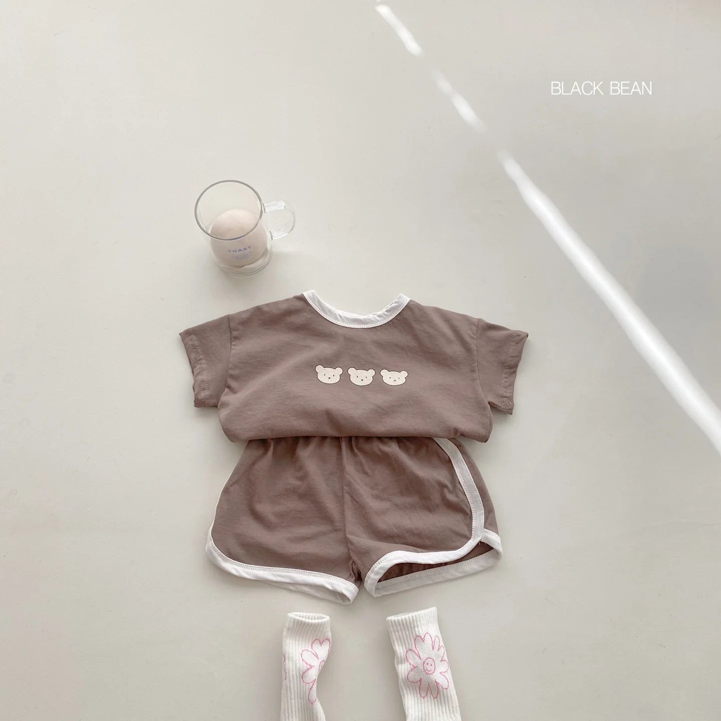 Summer Tracksuits Cute Bear Print T-shirt+Short Child New Casual Sports Clothes Sets Babies Fashion T-shirt Trendy 2 Piece/Sets