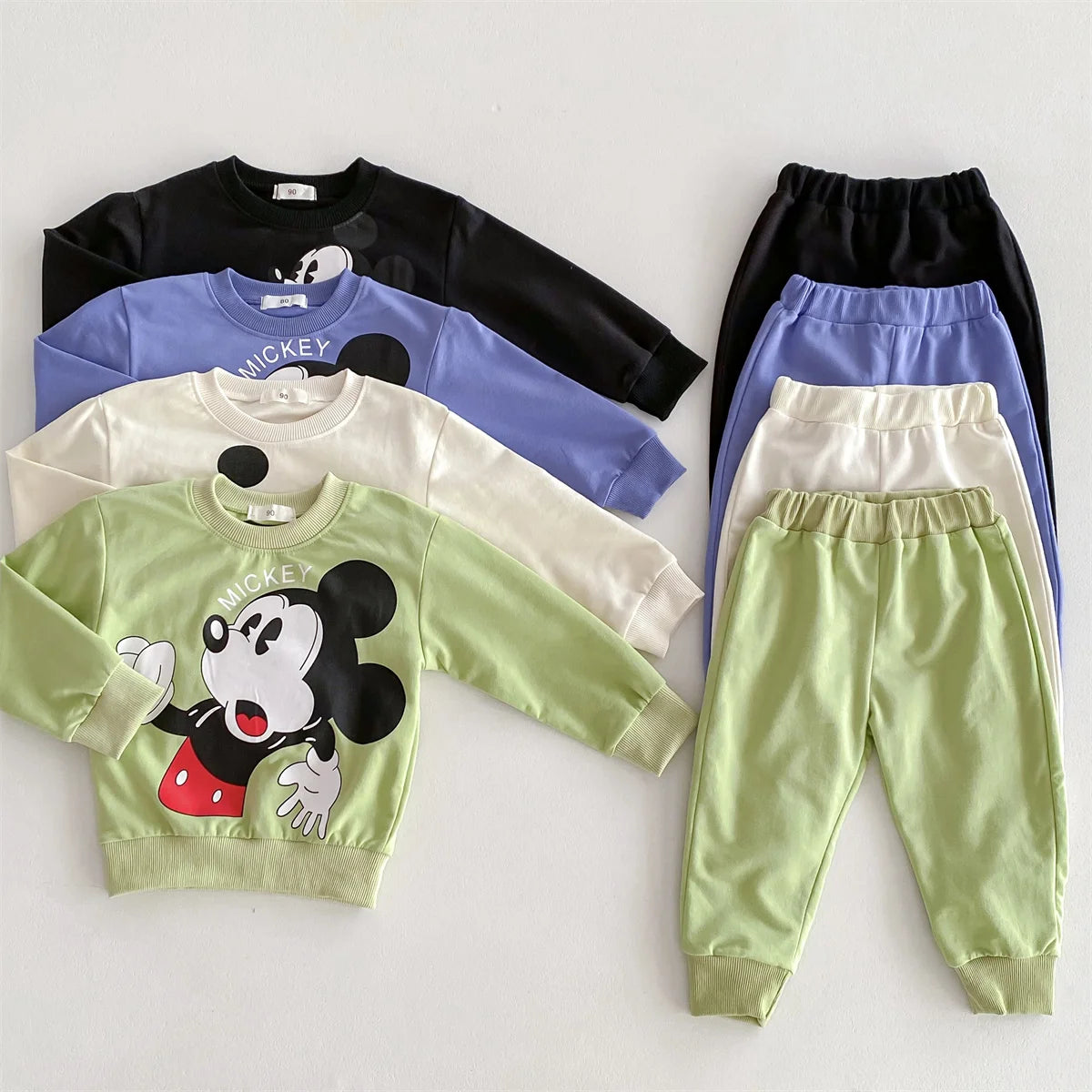 2 teil/satz Sweatshirt + Jogginghose Jungen Mädchen Disney Cartoon Mickey Kinder Trainingsanzug Frühling Herbst Kinder Kleidung Casual Outfits