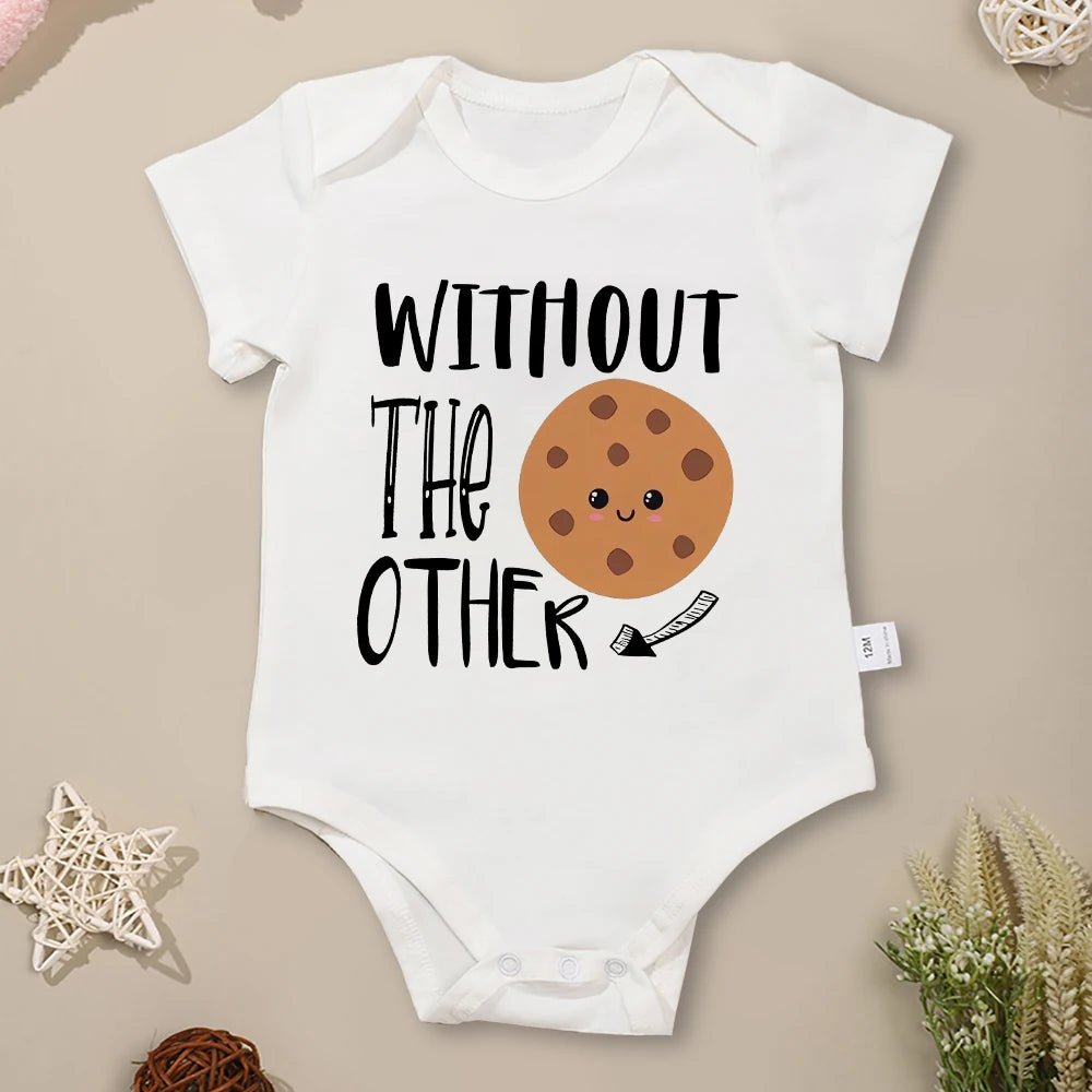 Can't Have One Without The Other Twin Baby Boys Clothes Bodysuits Cute Print Fashion Newborn Onesie Summer Ropa De Bebe Niña