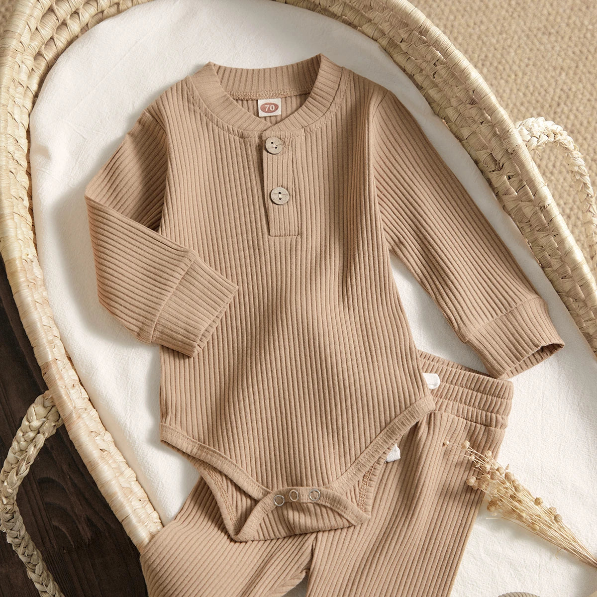 Ma&Baby 0-24M Newborn Infant Knit Baby Boy Girl Clothes Set Long Sleeve Button Romper Pants Outfits Autumn Spring Baby Clothing