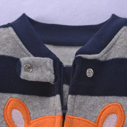 Winter Baby Kleidung Pyjamas Junge Mädchen Warme Säuglingsspielanzug Herbst Reißverschluss Fleece Overall Tier Overall Kleidung 9 12 18 24 Monate