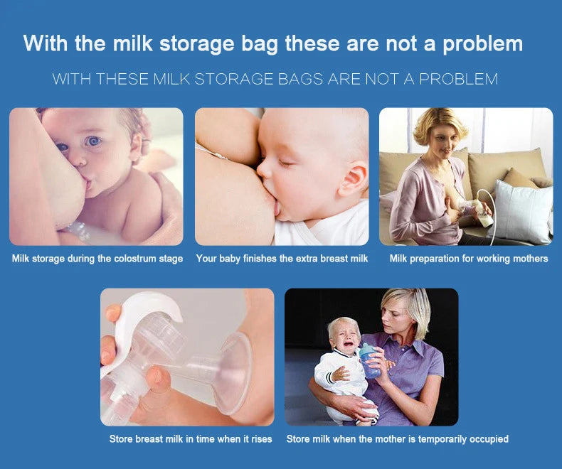 30pcs 250ml Milk Freezer Bags Mother Milk Baby Food Storage Breast Milk Storage Bag BPA Free Baby Safe Feeding Bags