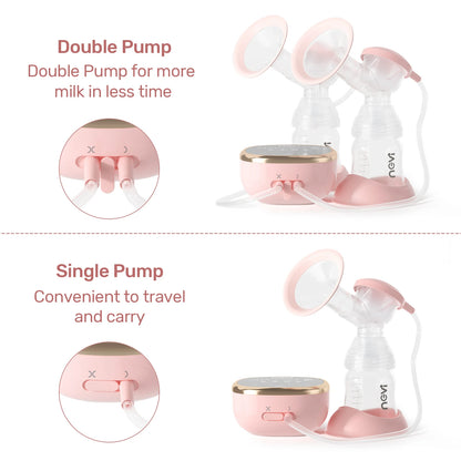 NCVI Double Electric Breast Pumps 4 Modes & 9 Levels with 4 Size Flanges & 10pcs Breastmilk Storage Bags