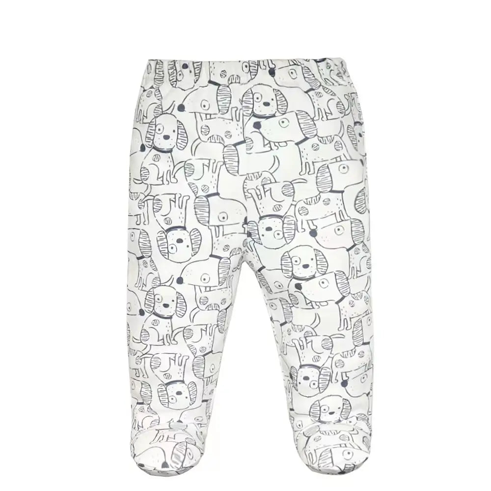 3/4/5 Teile/los Neugeborenen Baby Hosen Weiche Baumwolle Cartoon Jungen Hosen Frühling Herbst Footed Infant Baby Mädchen hosen Streifen Baby Hose