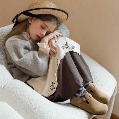 RUIZUSTOCK Fleece-Clogs für Kinder, elastische Baby-Plüsch-Hausschuhe für Jungen und Mädchen, Lauflernschuhe, warme Winter-Freizeitschuhe mit weicher Sohle