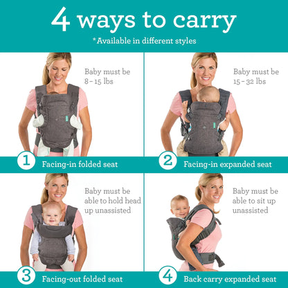 Baby Carrier-Ergonomic Advanced 4-in-1 Face-in and Face-out Front and Back Carry for Newborns Baby Carrier Strap Sling Infant