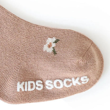 3 Paar rutschfeste Baby-Laufsocken mit Blumenmuster für Kinder, Kleinkinder, 0–5 Jahre, elastische kurze Schlauchsocken für alle Jahreszeiten