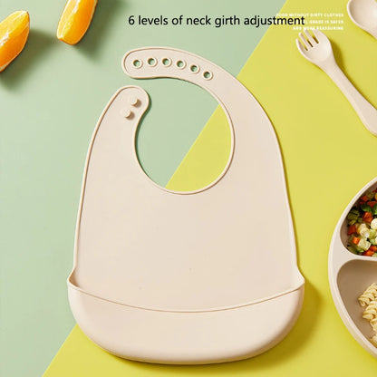 Silicone Saliva Bib Food-Grade Baby Waterproof Oil-Proof Three-Dimensional Eating Pocket Daily Saliva Bib