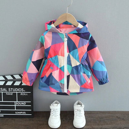 1 2 3 4 5 6 jahre Baby Mädchen Jacke Niedlichen Cartoon Tiere Frühling Herbst Junge Windjacke Mantel Mit Kapuze Zipper Oberbekleidung kinder Kleidung