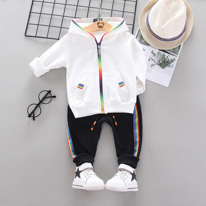 Spring Autumn Baby Girl Clothes Suit Boys Outfits Children Hooded Jacket Pants 2Pcs/Sets Toddler Sports Costume Kids Tracksuits