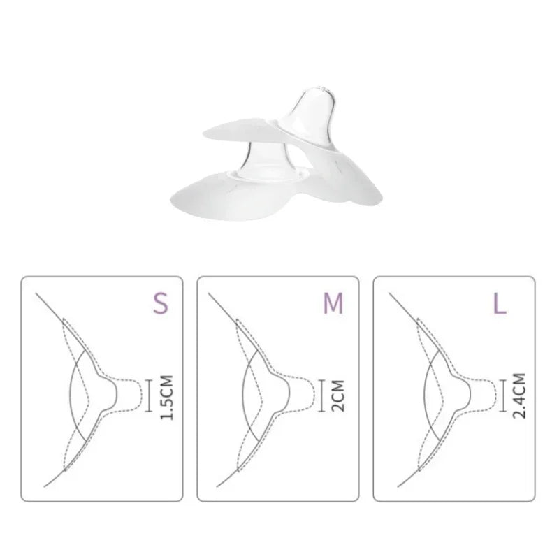 2 Stück Brustwarzenschutz aus Silikon zum Füttern von Müttern, Brustwarzenschilde, Schutzabdeckung zum Stillen mit durchsichtiger Tragetasche