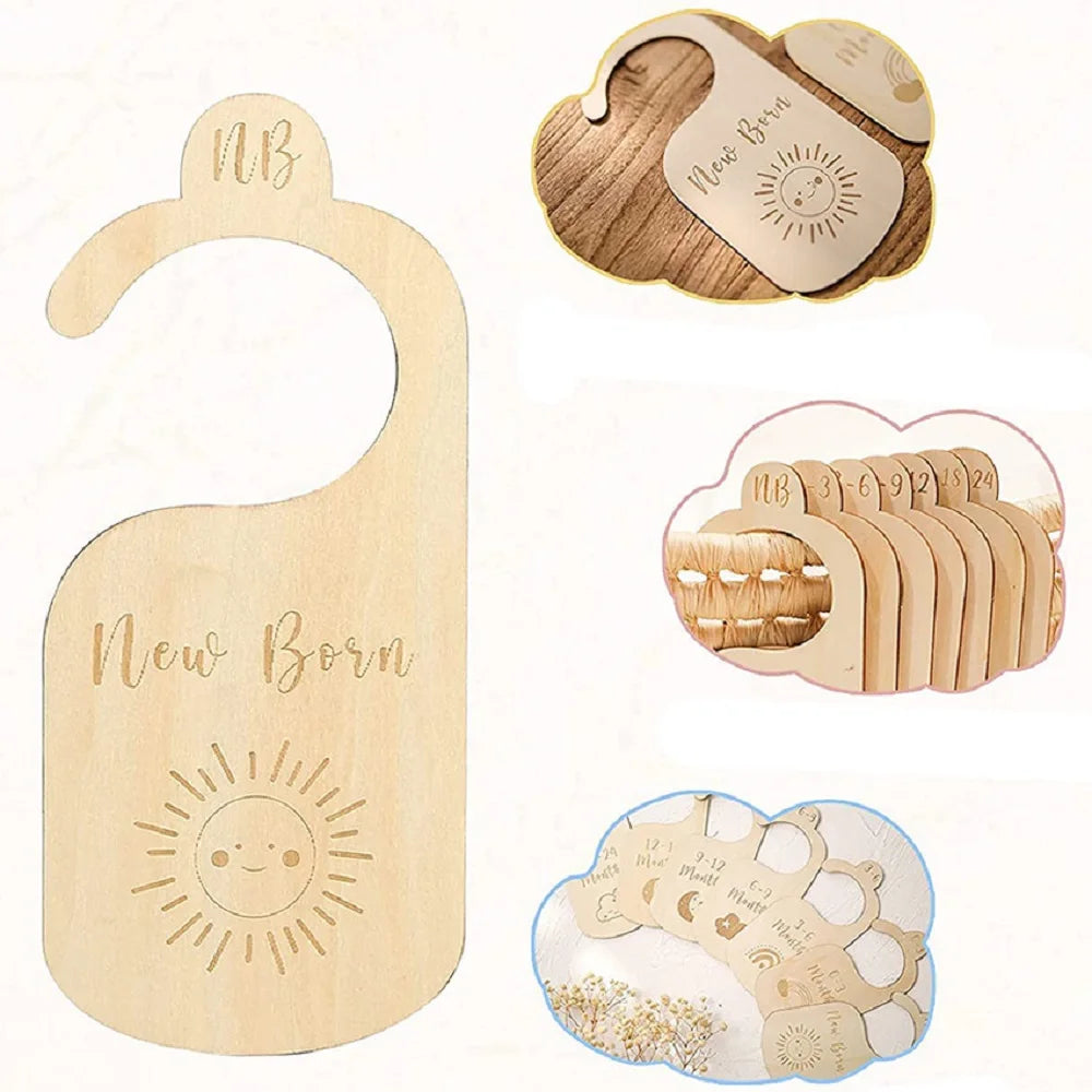 7PCS Newborn Photography Props Wooden Monthly Milestone Cards Baby Shower Gifts for Boys and Girls Photography Accessories