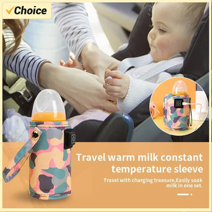 Baby Milk Water Warmer Portable Travel Stroller Insulated Bag Baby Nursing Bottle Heater Safe Kids Supplies for Outdoor Winter