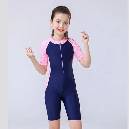 Children's Swimsuit Boys and Girls One-Piece Training Suit Swimsuit Middle-Aged Children boys and Girls Set