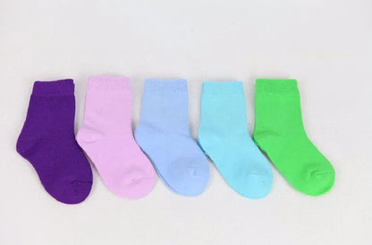 20 Pieces Children’s Socks - High Quality Cotton Candy Colors for Kids (1-9 Years)