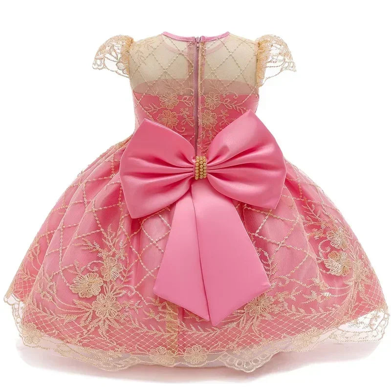 2024 Retro Neugeborenen Baby Mädchen Schneewittchen Prinzessin Kleid Backless Gericht Mädchen Geburtstag Hochzeiten Kleider Kinder Mädchen Party Kleid