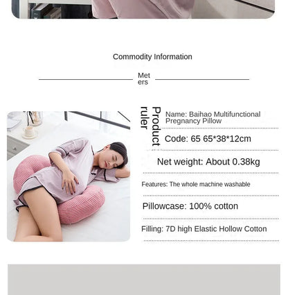 Multi-function U Shape Pregnant Women Sleeping Support Pillow Bamboo Fiber Cotton Side Sleepers Pregnancy Body Pillows For Mater