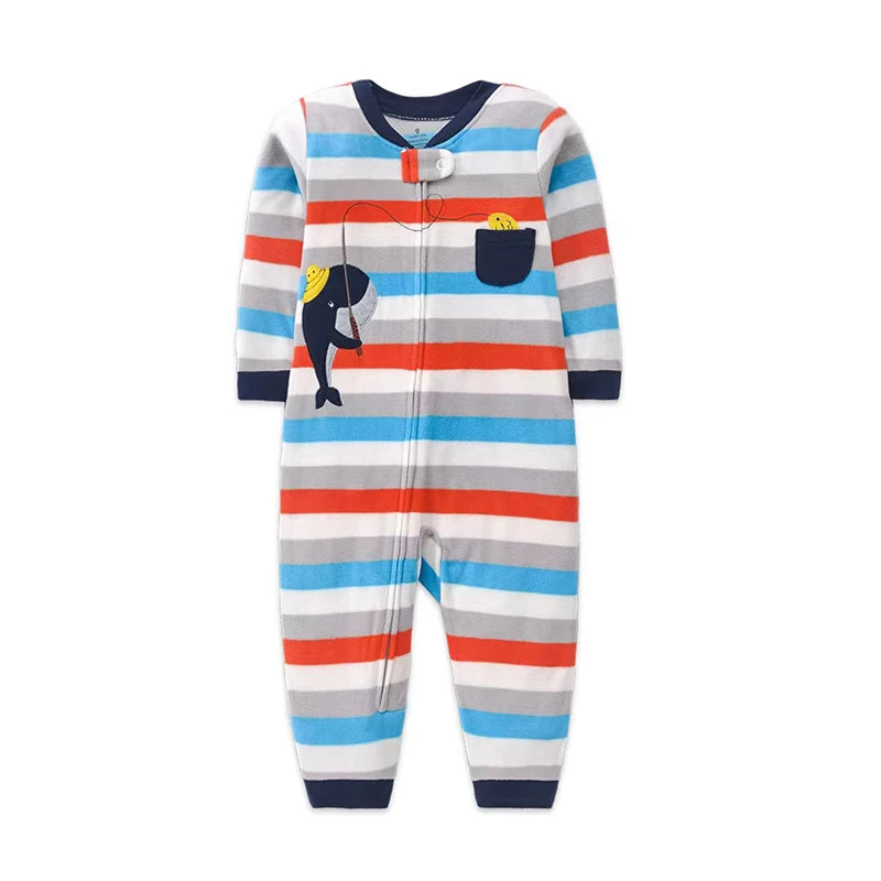 Winter Baby Clothes Pajamas Boy Girl Warm Infant Rompers Autumn Zipper Fleece Overall Animal Jumpsuit Clothing 9 12 18 24 months