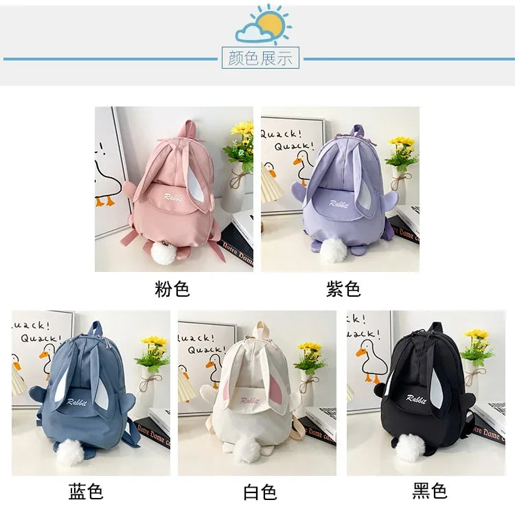 New Fashion Children School Bags Bunny Portable Backpacks Kids Travel Rucksacks Cute Boys and Girls School Book Backpack 20L