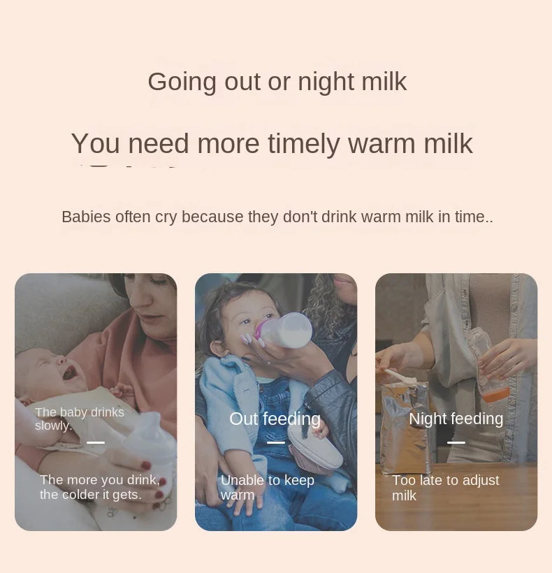 3 Gears Baby Milk Bottle Thermal Bag USB Universal Nursing Bottle Feeding Heater Portable Baby Milk Heat Keeper for Traveling