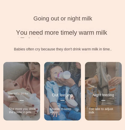 3 Gears Baby Milk Bottle Thermal Bag USB Universal Nursing Bottle Feeding Heater Portable Baby Milk Heat Keeper for Traveling