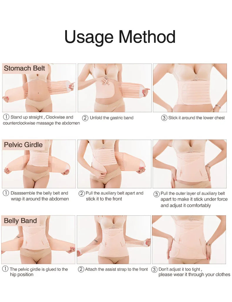 3in1 Postpartale Bauchband &amp; Unterstützung Atmungsaktiv Nach der Schwangerschaft Gürtel Bauch Mutterschaft Verband Band Schwangere Frauen Shapewear Kleidung