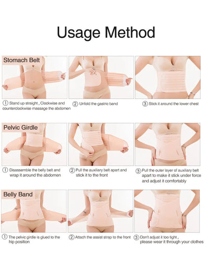 3in1 Postpartum Belly Band&Support Breathable After Pregnancy Belt Belly Maternity Bandage Band Pregnant Women Shapewear Clothes