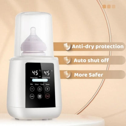 Baby Bottle Warmer & Sterilizer 6-in-1Multifuntion Breast Milk Warmer Accurate Temperature Control Baby Bottle Heater