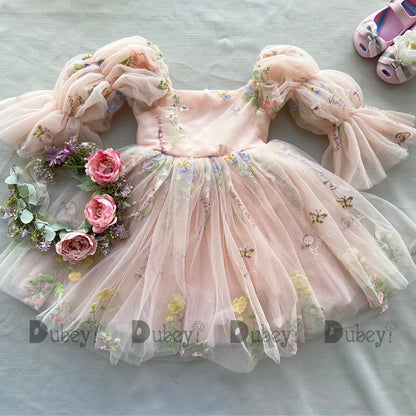 New Born Baby Girls Birthday Dress for Toddlers Embroidery Wedding flower girls Ceremony Vestido for 1Y Infantil Clothing Kids