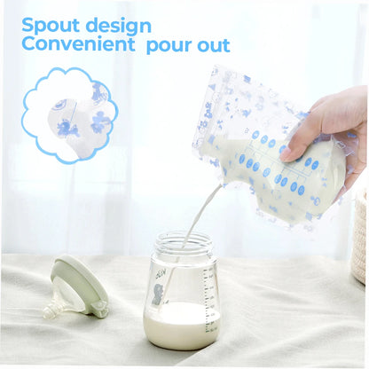 100 Pcs BPA-Free Breast Milk Storage Bags - 240ML Safe Freezing Container