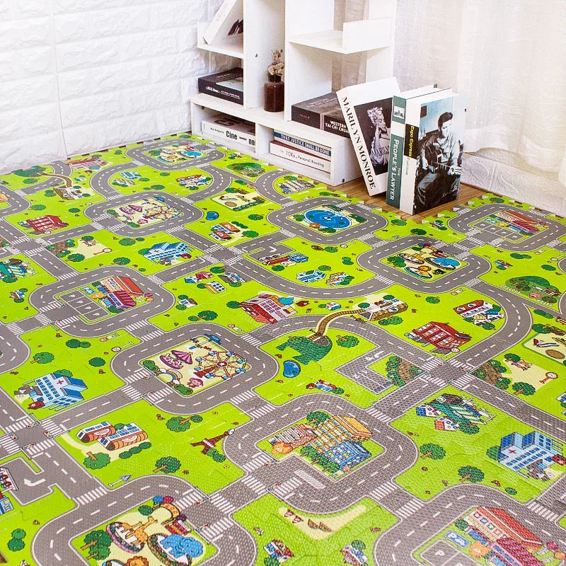 Babyspielmatten Eva-Schaum Puzzlematte Kinderzimmer Aktivitäten Spielmatte für Baby Interlock Bodenteppich 30*30CM/Set Spielzeug Geschenk