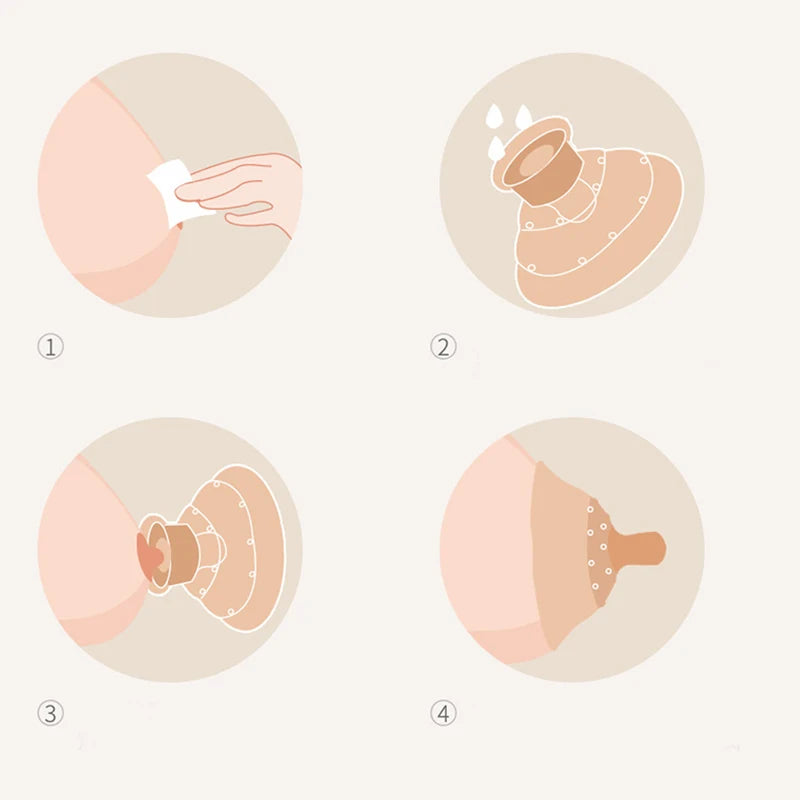 Silikon-Brustwarzenschutz, Still-Brustwarzenschild, Schutzabdeckung, Muttermilch-Silikon-Brustwarze mit Box