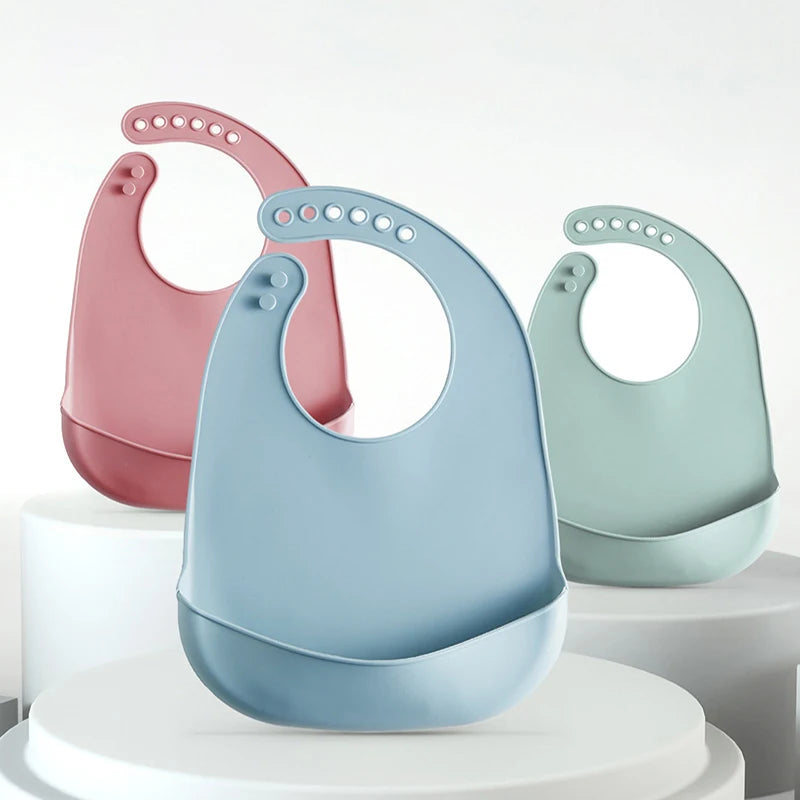 Silicone Saliva Bib Food-Grade Baby Waterproof Oil-Proof Three-Dimensional Eating Pocket Daily Saliva Bib