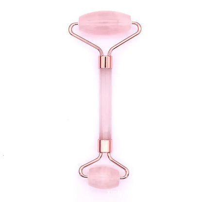 Pink Rose Quartz Massager Roller Gouache Scraper Set Crystal Stone Gua Sha Board Face Roller Skin Care Beauty Tool