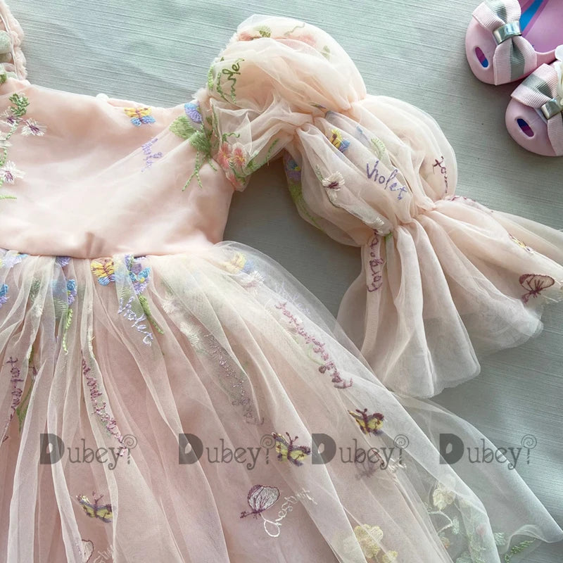 New Born Baby Girls Birthday Dress for Toddlers Embroidery Wedding flower girls Ceremony Vestido for 1Y Infantil Clothing Kids