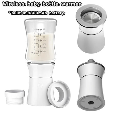 Portable Bottle Heater For Baby Milk USB Rechargeable 8800mAh Temperature Adjustment Fast Milk Heating Travel Baby Bottle Warmer