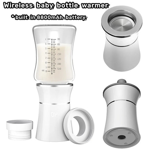 Portable Bottle Heater For Baby Milk USB Rechargeable 8800mAh Temperature Adjustment Fast Milk Heating Travel Baby Bottle Warmer