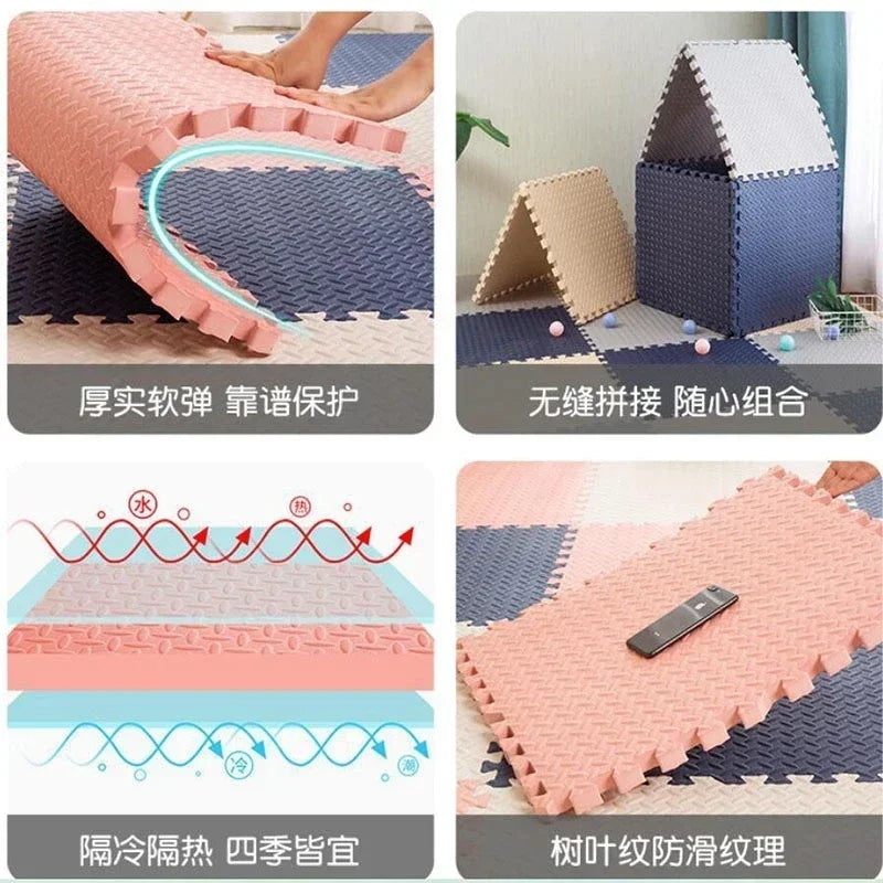 12 Pcs Foam Baby Play Mat - Interlocking Puzzle Tiles for Kids