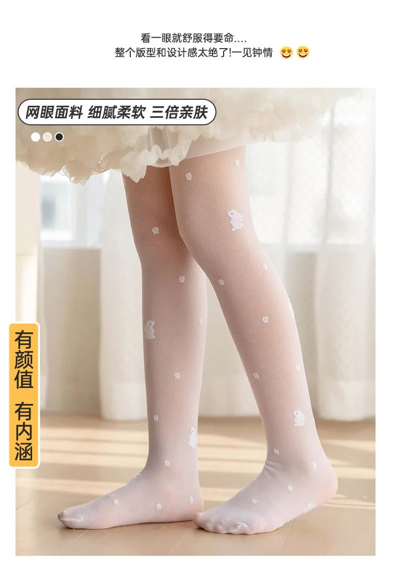 Summer thin children Tights girls stockings baby rabbit anti-mosquito sox leggings hook silk stocking dance pantyhose