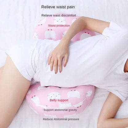 Waist Pillow for Pregnant Women Multifunctional Abdominal Protection Side Lying Artifact U-shaped Cushion Maternity Body Pillow