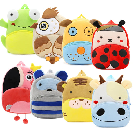 Cute cartoon animals school bags for Kindergarten kids backpack boys girls plush backpack