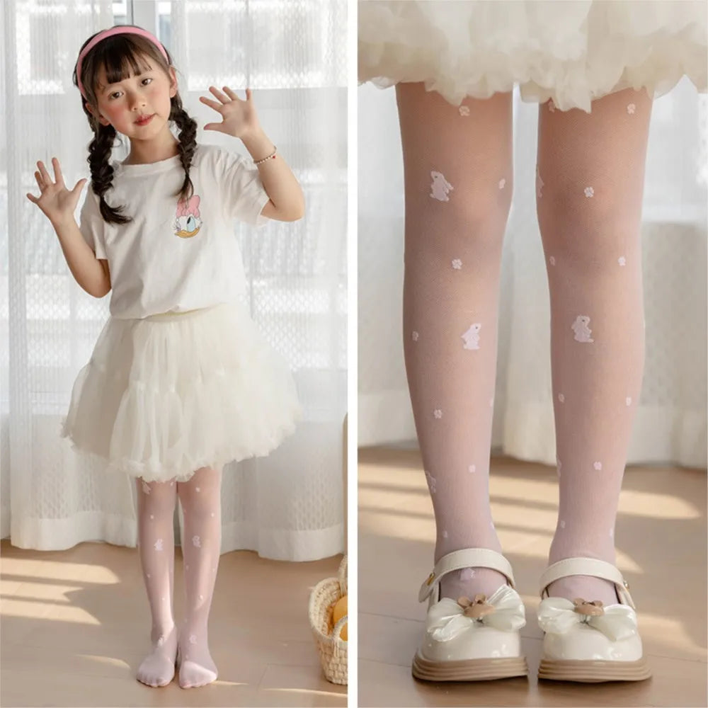 Summer thin children Tights girls stockings baby rabbit anti-mosquito sox leggings hook silk stocking dance pantyhose