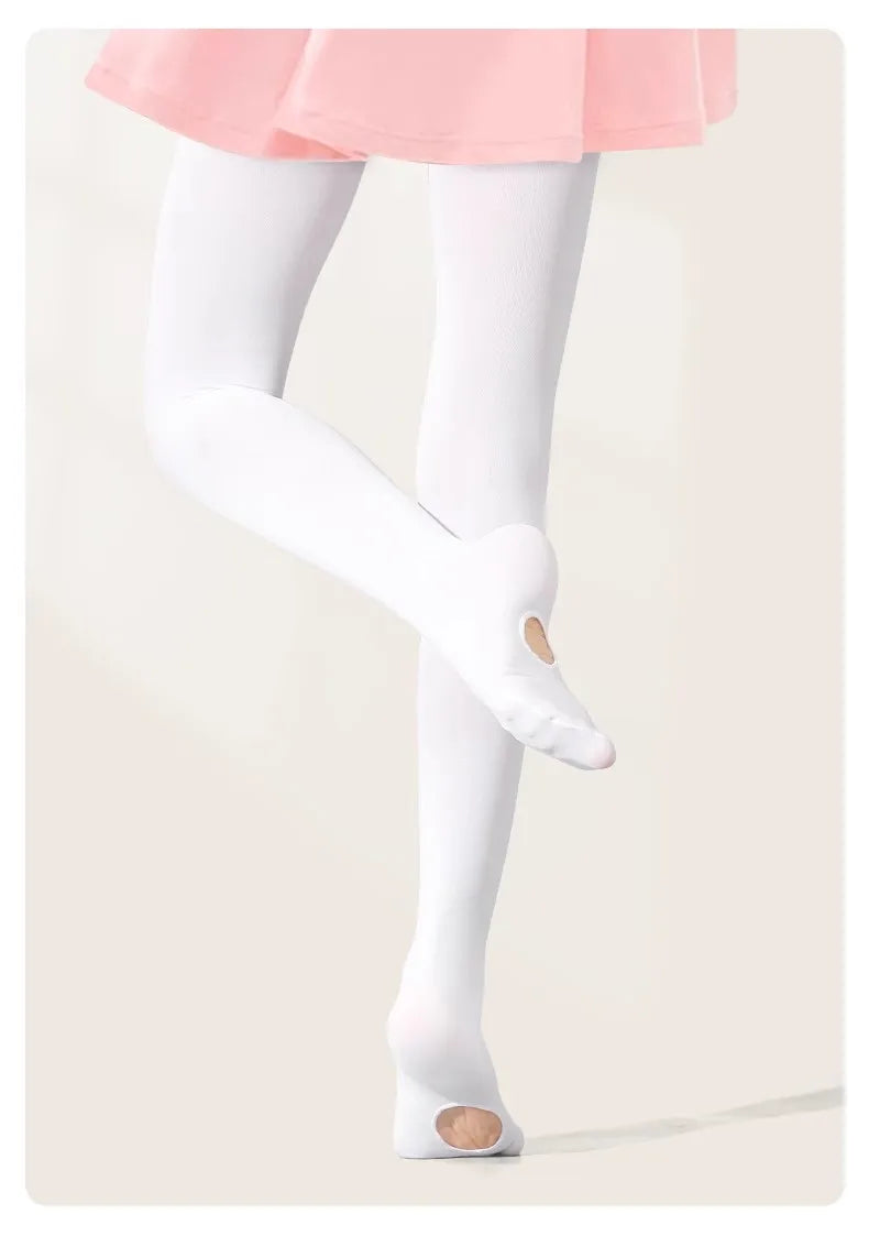 Spring Autumn Student Girl High elasticity Tight Lass Princess Professional Ballet Dance Stockings With Hole baby kids Pantyhose